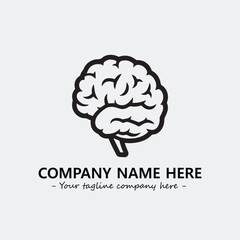 Brain illustration black and white for logo company vector image
