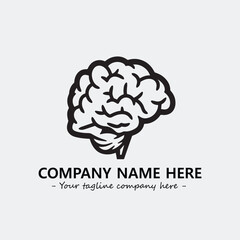 Brain illustration black and white for logo company vector image
