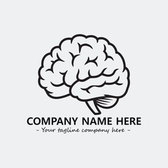 Brain illustration black and white for logo company vector image
