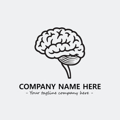 Brain illustration black and white for logo company vector image
