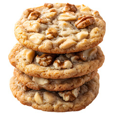 Banana Nut Cookies with Walnuts and Cinnamon Isolated on Transparent Background