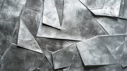 Gray textured triangular tiles