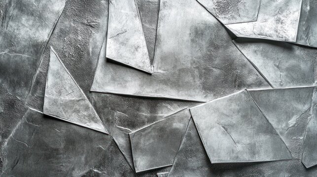 Gray textured triangular tiles