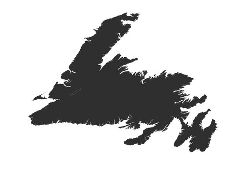 newfoundland island silhouette vector map