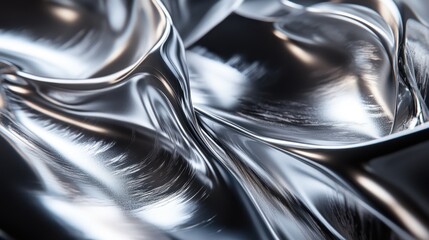 Liquid metal ripples, studio shot, dark background, abstract texture