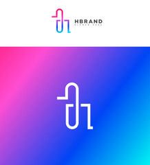 Gradient H letter  Logo Design Modern, Minimalist, Unique, Creative, Colorful, Linear, Abstract, Trend
