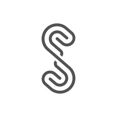 the logo consists of the letter S cross mono line. Abstract, outline and elegant.
