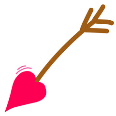 red heart with shovel