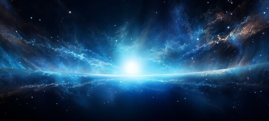 water an orbital outer space circle with starry sky in the background, ai generative