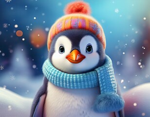Pinguin im Winter