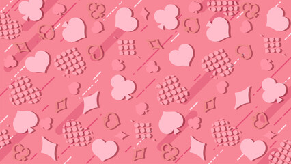 トランプのスートのランダムなパターン背景