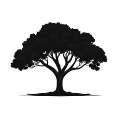 Fototapeta premium Eco-Friendly Tree Silhouette Artwork: Nature Conservation and Botanical Illustration