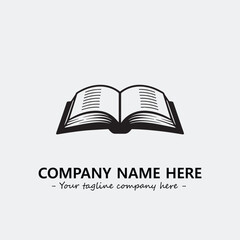 Book illustration black and white for logo company vector image
