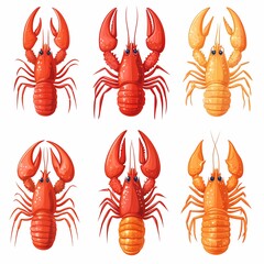 Colorful Lobster Illustration: Iconic Seafood for Gourmet Cuisine and Summertime Cooking