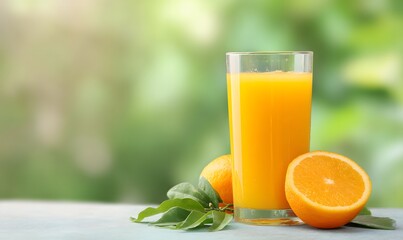 Fototapeta premium Freshly squeezed orange juice poster, Generative AI