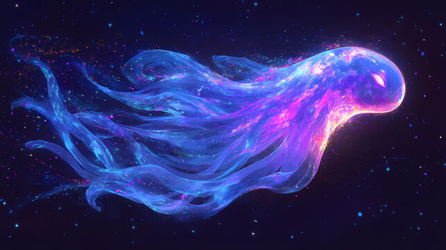 Pastel neon ghost in the shell a hackers spirit navigating the net untouchable in her luminescent form. phantom carapace. illustration. Phantom Surf. Illustration