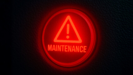 illuminated warning sign indicating maintenance needs attention, showcasing importance of air duct engineering in system upkeep