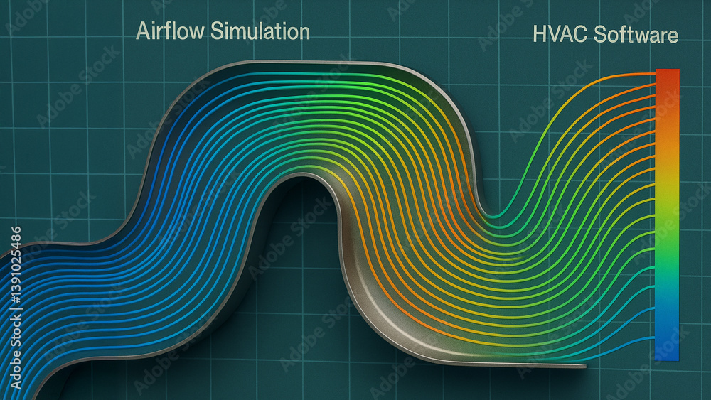 Poster airflow simulation in hvac software showcases advanced engineering techniques for optimizing air duc