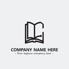 Book illustration black and white for logo company vector image
