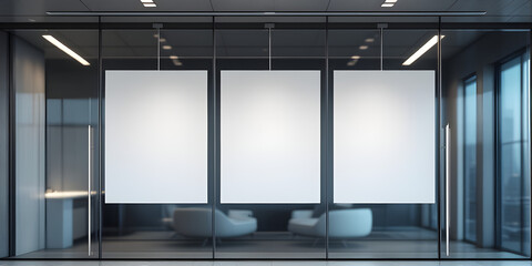 Sleek Modern Office Interior with Glass Walls