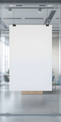 Blank Poster Board in Modern Office