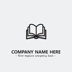 Book illustration black and white for logo company vector image
