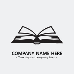 Book illustration black and white for logo company vector image
