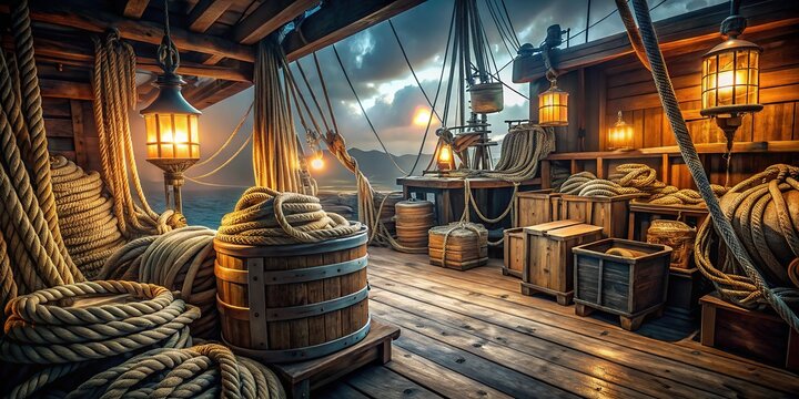 Dark Lazarette Interior, Ship Hold, Cargo
