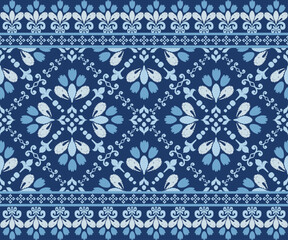 Ikat ethnic seamless pattern in tribal, beautiful fabric Indian style. Design for background, textile, clothing, wrapping, wallpaper, illustration, carpet, rugs, batik, embroidery and printing.