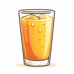 Refreshing and Vibrant Citrus Beverage - Cold Drink with Orange Juice and Ice in a Transparent Glass Container