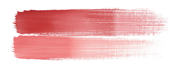 Obraz premium A red brush stroke with a white background. The brush stroke is long and has a lot of texture