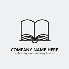Book illustration black and white for logo company vector image
