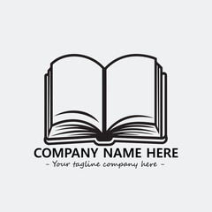 Book illustration black and white for logo company vector image
