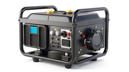 Fototapeta premium Portable Diesel Generator, Black, Radiator, Remote Control