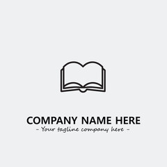 Book illustration black and white for logo company vector image
