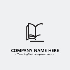 Book illustration black and white for logo company vector image
