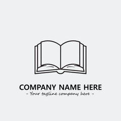Book illustration black and white for logo company vector image

