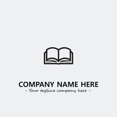 Book illustration black and white for logo company vector image
