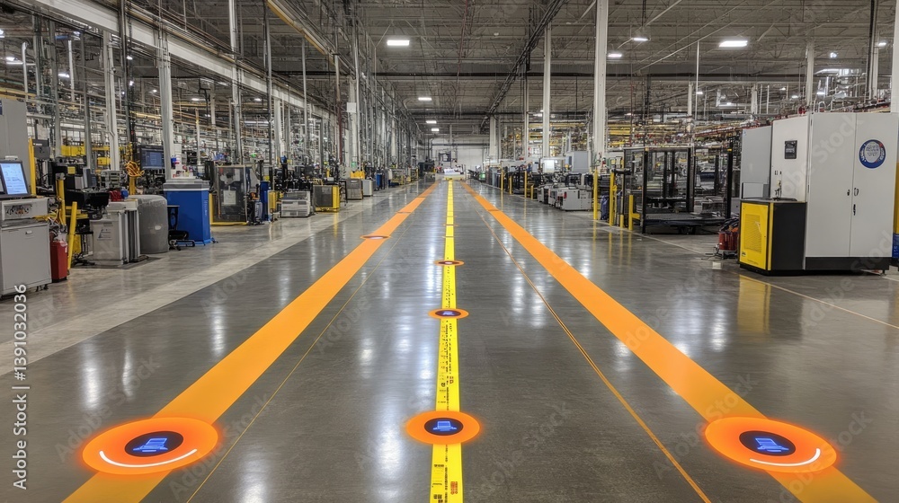Aufkleber smart sensor data visualization for factory floor engineering systems, no people