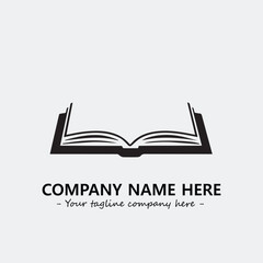 Book illustration black and white for logo company vector image
