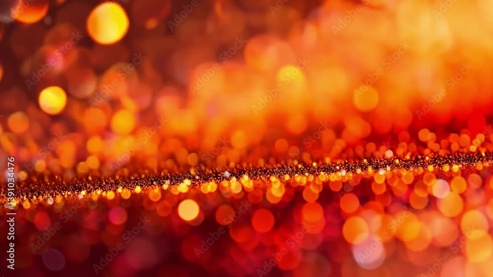 Poster vibrant orange and red bokeh lights shimmer with warmth and texture, creating festive atmosphere tha