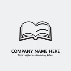 Book illustration black and white for logo company vector image
