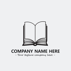 Book illustration black and white for logo company vector image
