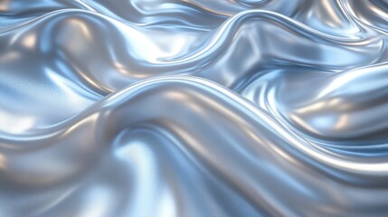 Obraz premium Smooth, flowing metallic surface with subtle light reflections