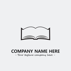 Book illustration black and white for logo company vector image
