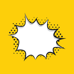 Retro empty comic bubbles and elements set with black halftone shadows on transparent background. Vector illustration, vintage design, pop art style.