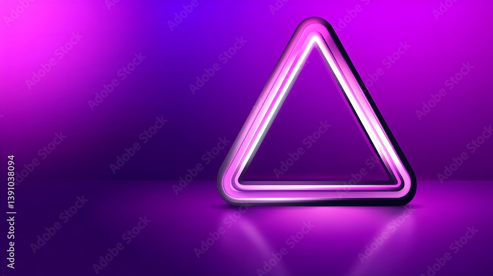 Poster neon triangle on gradient background