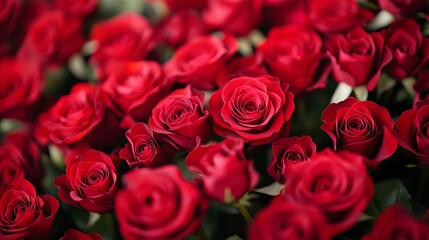 Obraz premium Beautiful red roses bouquet for valentine's day romantic gift love flower background floral arrangement 100 character