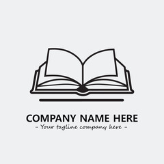 Book illustration black and white for logo company vector image
