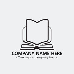 Book illustration black and white for logo company vector image
